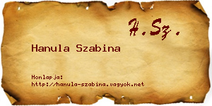 Hanula Szabina névjegykártya